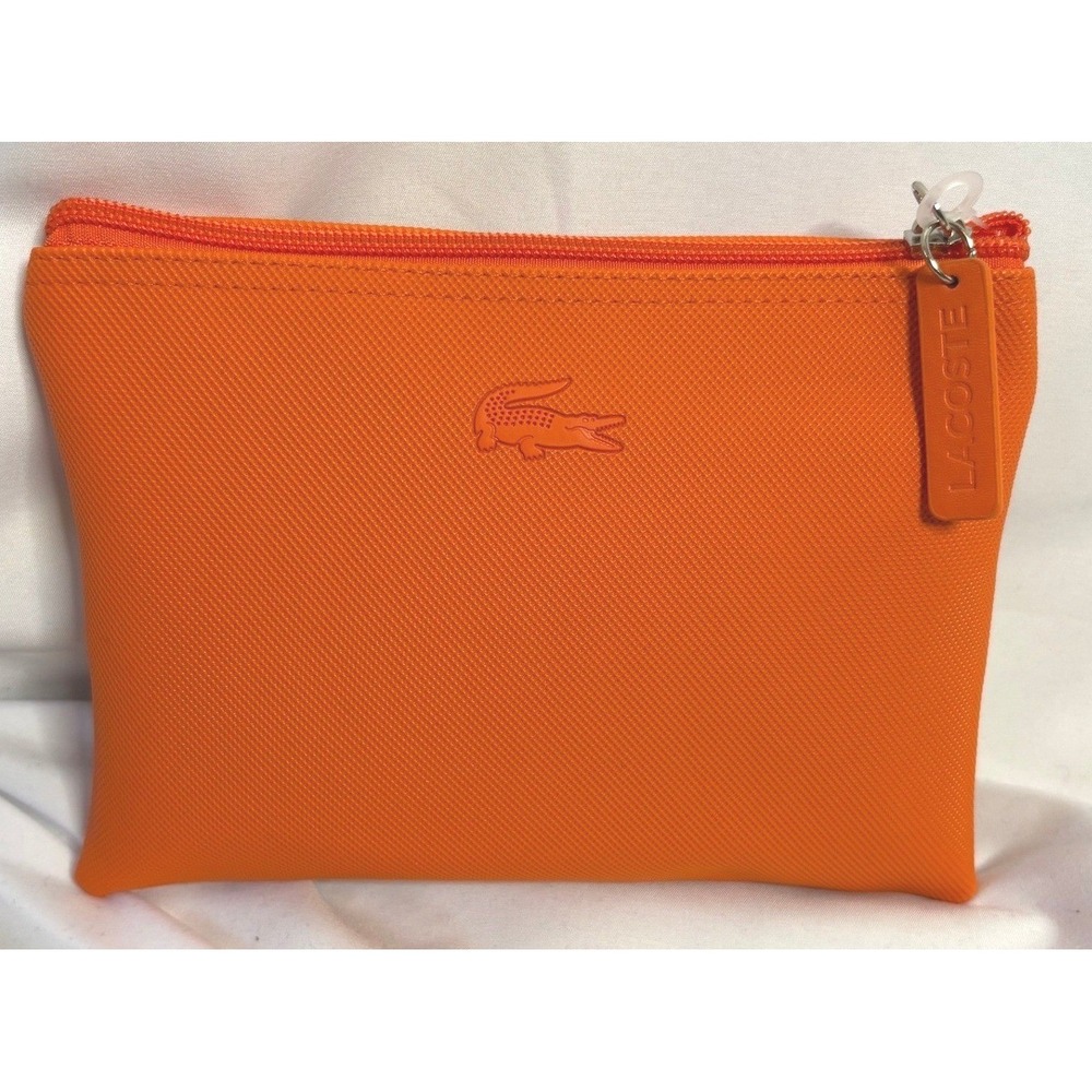 Lacoste Turkish Airlines Amenity Kit Orange Pouch Travel Set Slippers Mask NEW